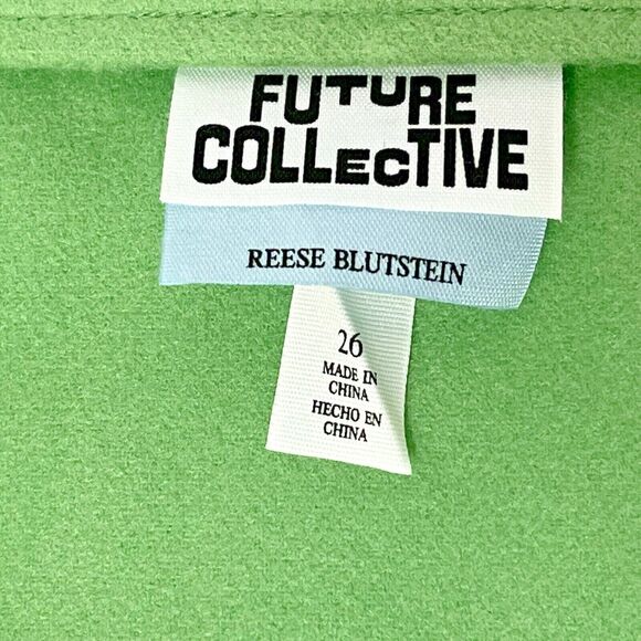 Future Collective Women Plus Size Retro Green Double Pocket Felt Mini Skirt NEW! - Picture 5 of 14